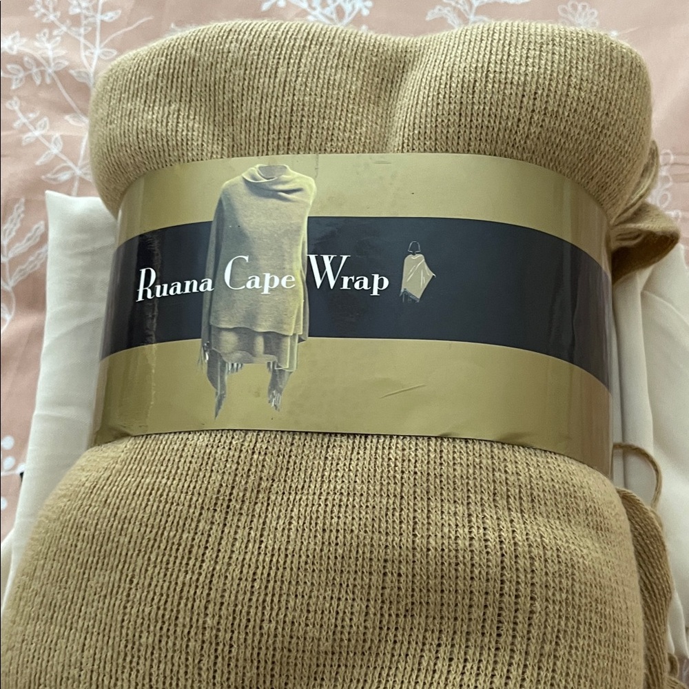 Tan Ruana Cape Wrap
